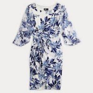 Connected Apparel Cape Sleeve Wrap Style Dress
